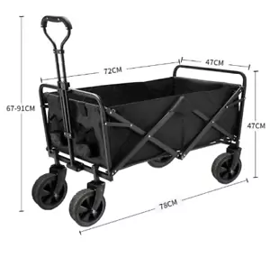 Folding Beach Trolley Wagon Cart Garden Outdoor Picnic Camping Shopping Trolley - Picture 1 of 9