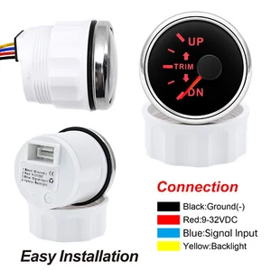 2" 52mm Boat Trim Gauge Meter UP-DN In Outboard Engine For Boat Marine 0-190ohms - Picture 1 of 10