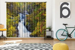3D Wald Wasserfall H2255 Foto Blockout Vorhang Stoff Fenster Honey 2023 - Picture 1 of 7