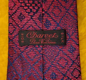 CHARVET ~ HERREN SEIDE KRAWATTE ~ METALLIC ROT & BLAU, LILA / FARBE ETUIKLEID ~ 60" - Bild 1 von 7