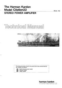 Service Manual-Anleitung für Harman Kardon Citation 22  - Bild 1 von 1