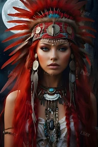 Native American Curvy Girl Model Photo Risque 4x6 Art Print A9002 - Picture 1 of 1