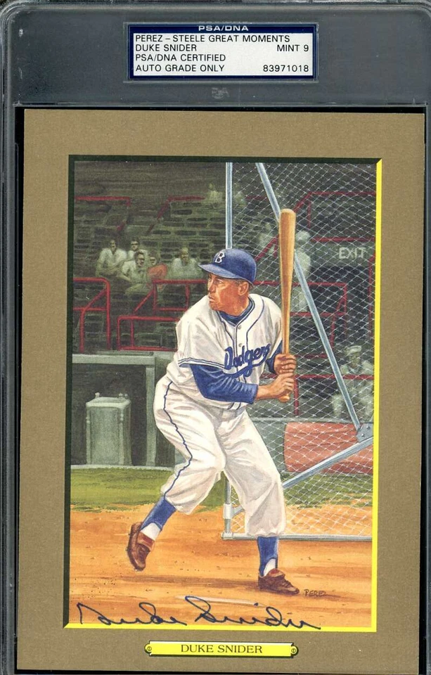 Duke Snider Mint 9 PSA DNA Signed Perez Steele Great Moments Postcard Autograph - Image 1 of 1