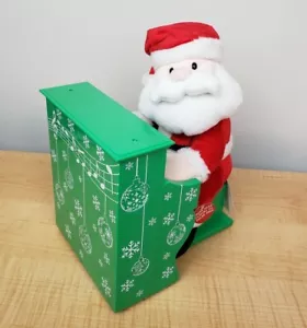 Babbo Natale al Pianoforte Verde Natale Festività Musica Suono N Luce Animatronica - Foto 1 di 19
