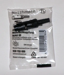 Hirschmann MAK 60 abgeschirmte Mehrfach-Kabel-Kupplung schwarz 930 152-500 ~ NEU - Bild 1 von 3