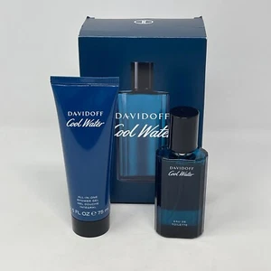 Davidoff Cool Water Toilette 40ml & Shower Gel 75 m Travel Set NEW Open Box - Picture 1 of 13