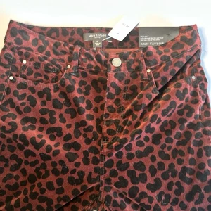 Ann Taylor Damenhose Größe 6 P Leopardenmuster Samt Velours Jeans - Bild 1 von 6