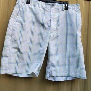 Ben Hogan Performance Golf Shorts White Plaid Moisture Wicking Missing Size - Picture 1 of 5