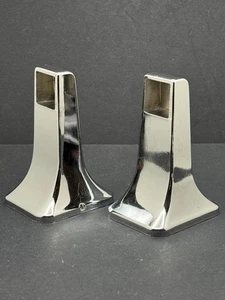 Staffe porta asciugamani vintage Franklin metà secolo MCM cromate per barra quadrata 3/4" - Foto 1 di 8