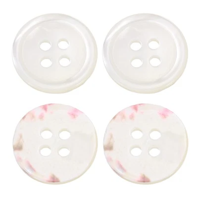 4Pcs Natural Shell Buttons,18mm 4 Holes Pearl Button,Shiny White - Image 1 of 4