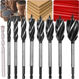 9 teilig Holzbohrer Set Spiralbohrer Bit Bohrer Sechskantschaft Holz 10-32mm - Bild 1 von 12