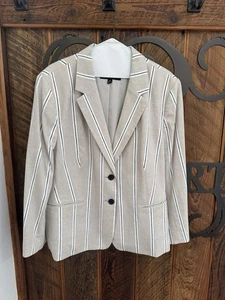 Banana Rep Damen Blazer Größe 18 hellbraun mit schwarzen Streifen - Bild 1 von 5