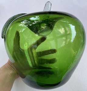 Bigger than life size hohles Kunstglas grüner Apfel Vintage Figur Skulptur - Bild 1 von 23