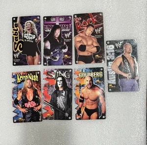 7 Cardf Lot WWF Rock Goldberg Sting Undertaker Sable Austin Promo Cards NNO WCW - Picture 1 of 15