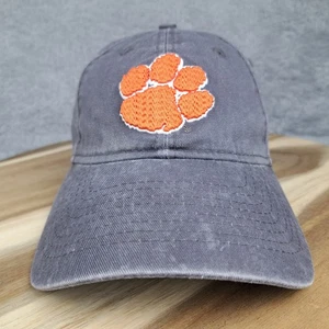 Clemson Tigers Hat Cap Strap Back Gray Otange Plain Logo NCAA Football Womens - Picture 1 of 8