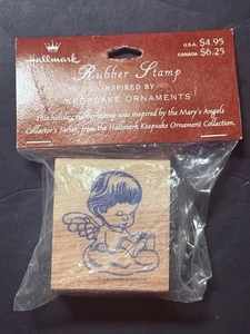 Buttercup Niño Querubín Ángel Sello Recuerdo Adornos 1988 Madera Goma Sello - Imagen 1 de 2