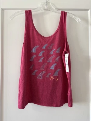NUEVO CON ETIQUETAS Camiseta sin mangas Roxy Rosa Tablas de surf Aletas azules talla XL sin mangas para mujer Foto 1 de 4