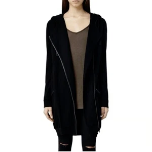 Sudadera con Capucha Ridley All Saints Para Mujer en Negro Calce Relajado, Línea Larga Talla 4 - Imagen 1 de 11