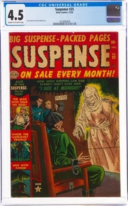 Suspense 25 CGC 4.5 Electric Chair Grim Reaper 1952 Atlas Horror Werewolf RatMan - Picture 1 of 8