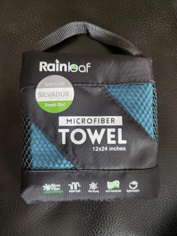 Toalla de microfibra Rainleaf azul, 12x24 pulgadas.  TOTALMENTE NUEVO Foto 1 de 1