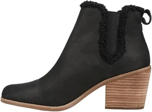 Stivali moda Toms Everly neri in pelle/finto shearling tacco a blocco taglia 12 - Foto 1 di 5
