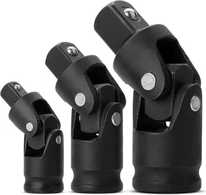 Universal Joint Impact Socket Set - 3 pcs, 1/4", 3/8", & 1/2" Drivers - Picture 1 of 5