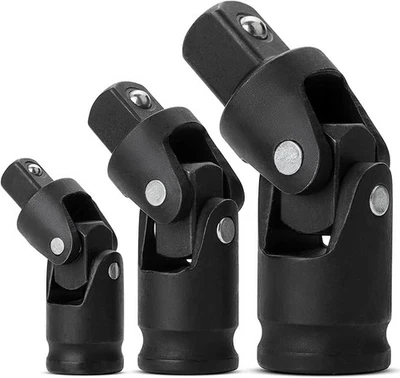 Universal Joint Impact Socket Set - 3 pcs, 1/4", 3/8", & 1/2" Drivers - Image 1 of 4