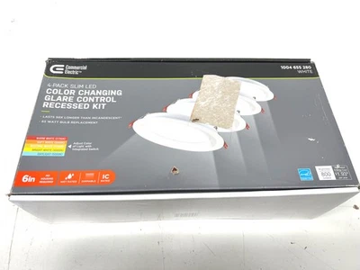 Commercial Electric Slim 6"Color Select Canless Recessed LED Kit 4PK New - Image 1 of 2