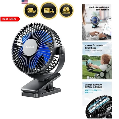 Portable Clip On Fan Personal Personal Cooling Fan USB Rechargeable Small Pow... - Image 1 of 4