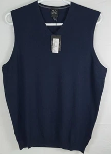 Jos uomo nuovo con etichetta A. Gilet maglione Bank Traveler 100% lana merino blu navy XLT alto - Foto 1 di 5