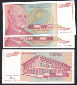 Jugoslawien Yougoslavia P 137: 500.000.000.000 Dinara 3 Stück wholesale dealer - Picture 1 of 1