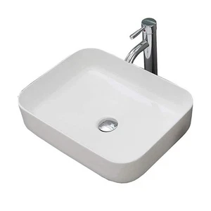 20 x 15,6 Zoll Gefäß Badezimmer Waschbecken weiß Keramik - Bild 1 von 3