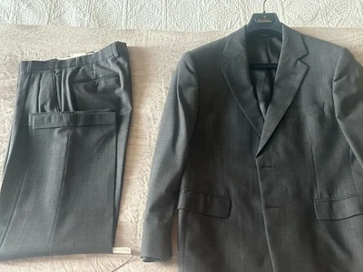 Винтажный шерстяной костюм Brooks Brothers из древесного угля с окном в клетку 39S - Изображение 1 из 4