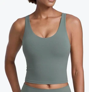 CRZ YOGA Damen Gr. L Racerback Crop Tank Top Gepolstert Sport BH Pilates Neu mit Etikett - Bild 1 von 6