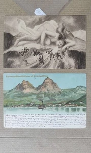 SURREALISMUS SCHWEIZ GEBIRGE - LOT 2 KARTEN - C88-197 - Bild 1 von 1