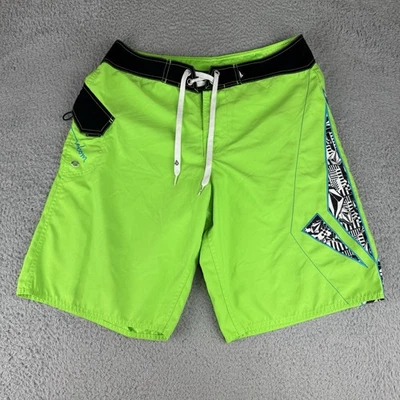 Volcom  Board Shorts Surf Swim Trunks Mens Size 34 Green Swim Y2k - Image 1 of 4
