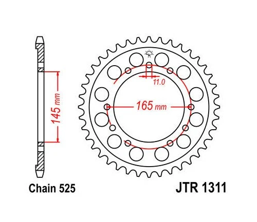 Piñón trasero de acero JT 525 44T para Honda NT650 Hawk GT 1988-1991 Foto 1 de 1