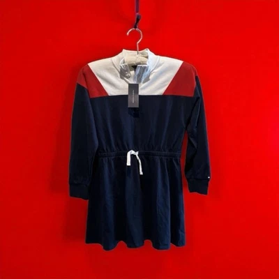 Tommy Hilfiger Bandera Colorblock Camiseta Vestido Juvenil Grande 12/14 Azul Marino Rojo Blanco Nuevo con Etiquetas Foto 1 de 4