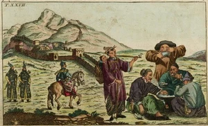 Tracht China Chinesen costumes Gottlieb Wilhelm handkolor Kupferstich um 1800 - Bild 1 von 2