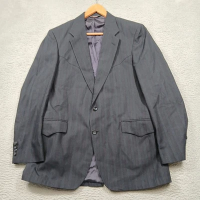 Blazer Larry Mahan's Cowboy Collection Para Hombre 42L Gris Rayas Oeste EE. UU. Foto 1 de 4