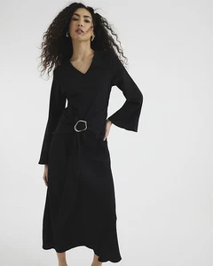 Vestido midi swing negro River Island para mujer talla S - Imagen 1 de 11
