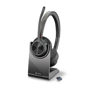 Poly Voyager 4320 UC Wireless Headset & Charge Stand Plantronics Stereo Head - Picture 1 of 1