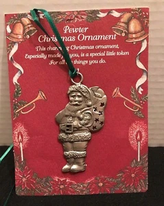 Weihnachtsmann Weihnachten Anhänger Zinn Ornament Satinband detailliert Lehrer Geschenk Camco - Bild 1 von 6