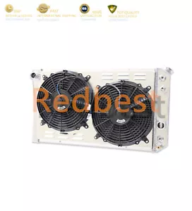 3Row Aluminum Radiator+Shroud+2*12"Fan For 82-02 Chevy S10 Blazer Corvette V6 l4 - Bild 1 von 11
