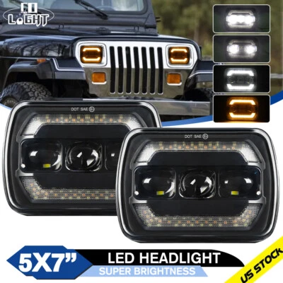 5x7 7x6 H6054 LED Headlights for Jeep Wrangler YJ Cherokee XJ Ford Chevy TOYOTA - Image 1 of 4