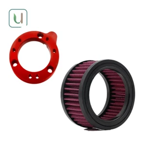 Air Filter Cleaner + Adapte For Harley-Davidson Sportster 883 1200 CV 40mm Carb - Picture 1 of 9