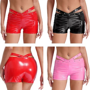 Women Bottoms Dance Underpants Slim Fit Boyshorts Solid Shorts Cross Waistband - Picture 1 of 33