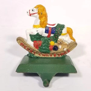 Metal Stocking Hanger Holder Hook Rocking Horse Merry Christmas Gifts Mantle - Picture 1 of 6