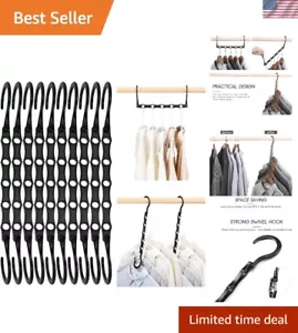 Flexible 5-Hole Hangers for Garment Organization - Wardrobe Space Saver 10 Pack - Picture 1 of 9