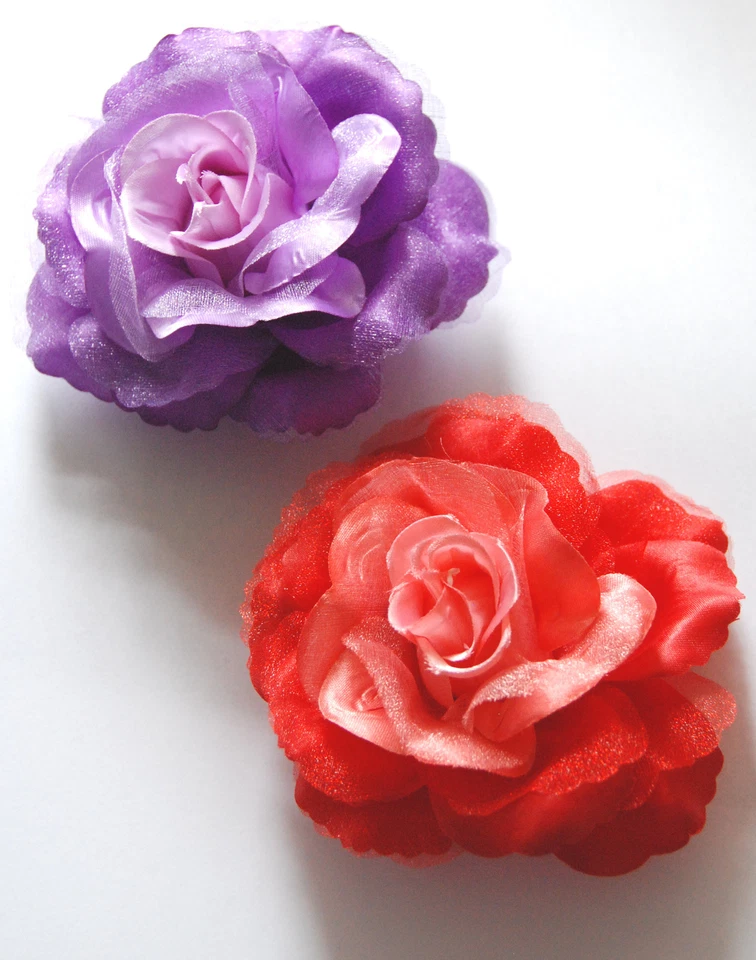 Elegant Rose Hair Clip or Pin in Purple or Red / Red Hat Decoration or Hair Clip - Image 1 of 1